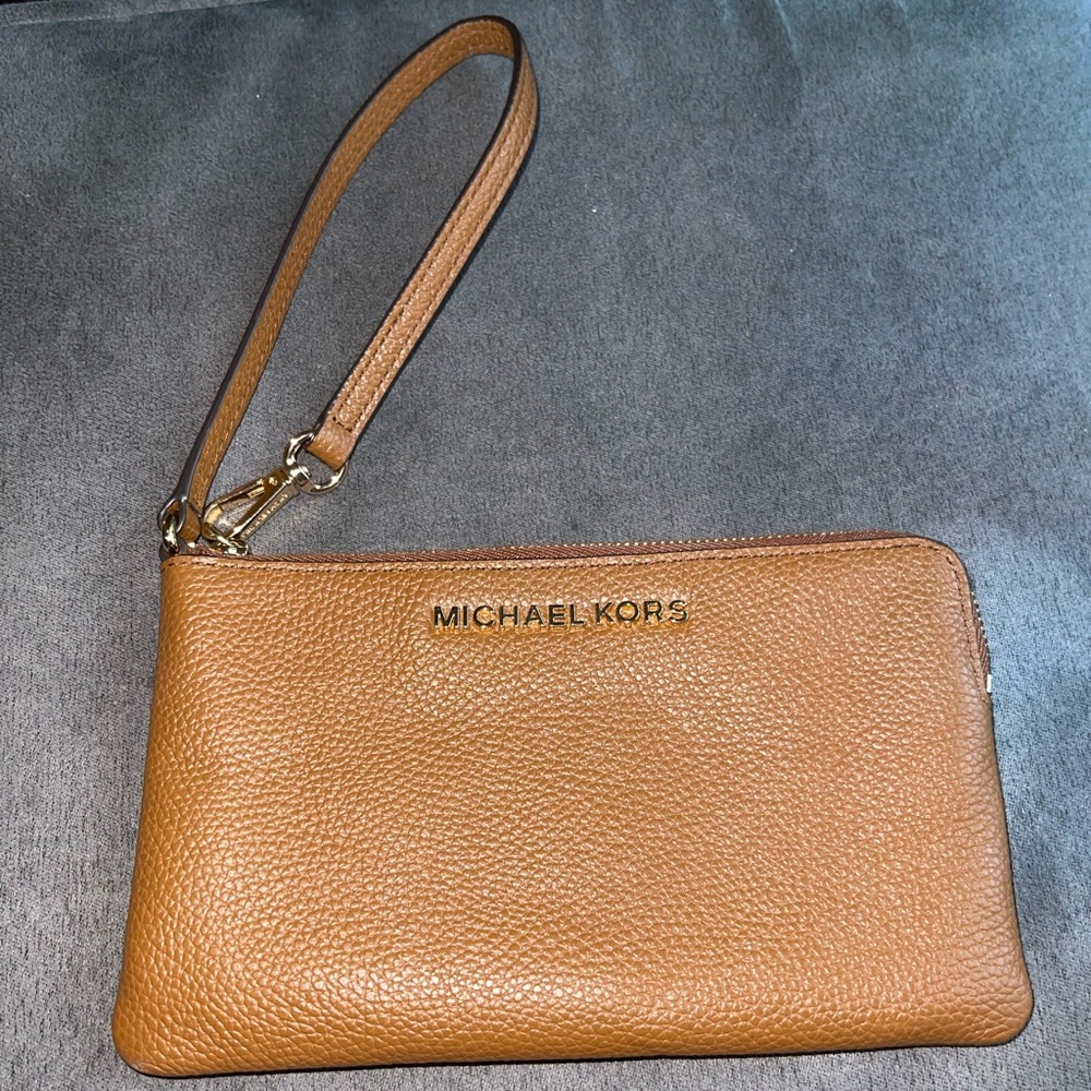 Brown Michael Kors wristlet wallet
